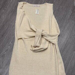 New Beige by Tany wrap sleeveless sweater top size M